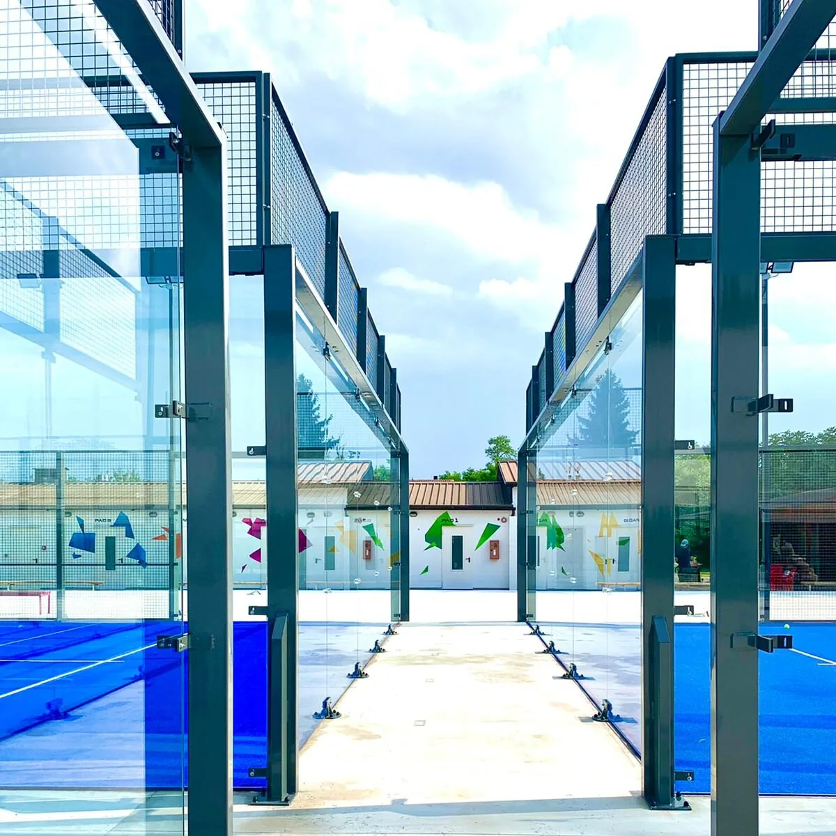 Premium TP Padel court with customised glass detailing