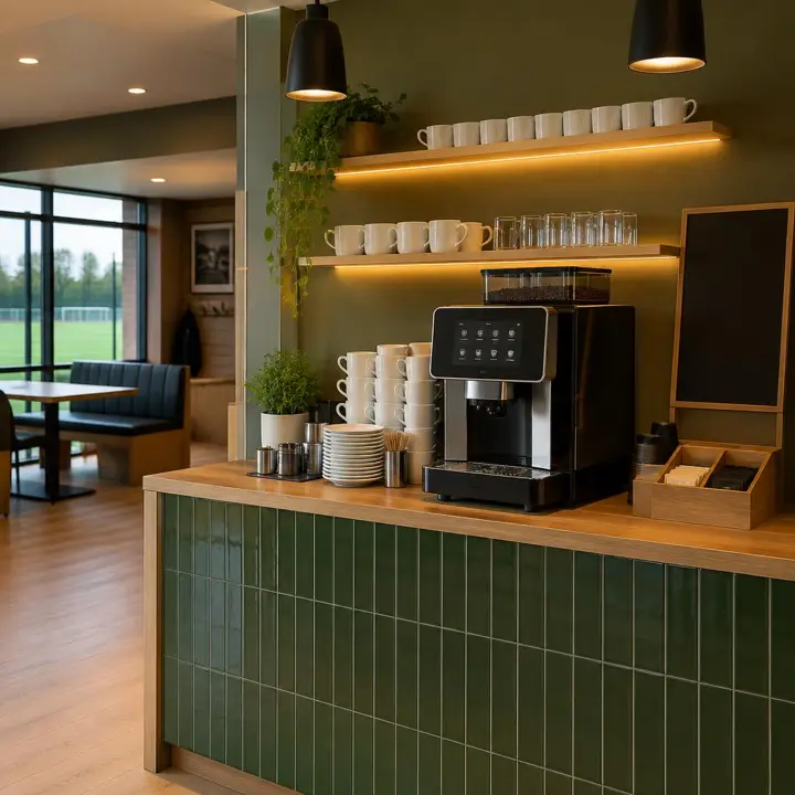 Modern coffee counter inspiration for a padel clubhouse